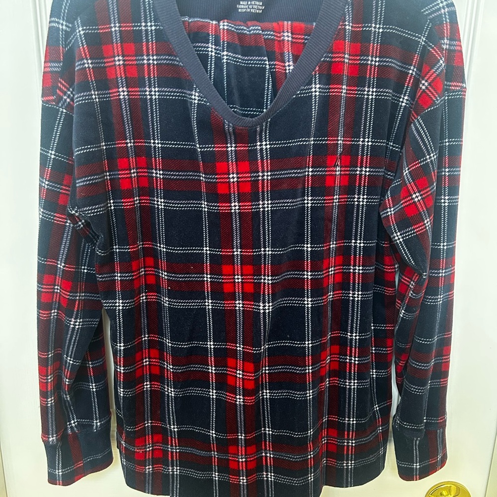 Nautica Red and Navy Plaid PJ Set